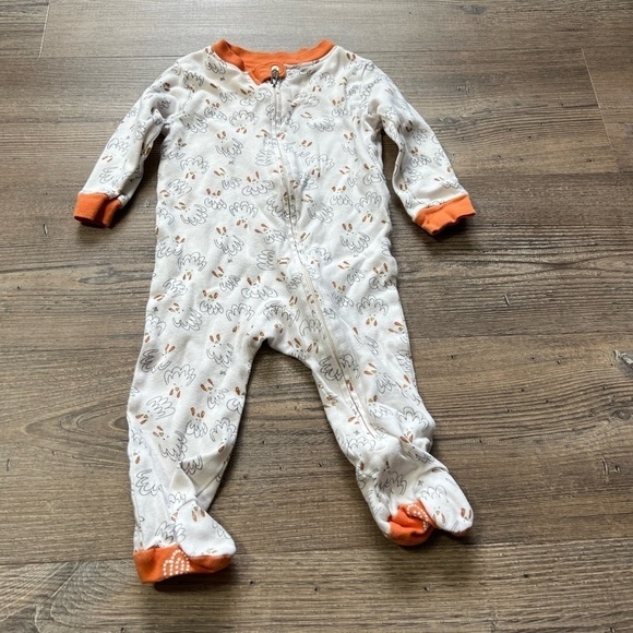 Burt’s Bees Baby Turkey Footed Onesie 3-6M EUC Fall Autumn Thanksgiving Footie - Picture 2 of 7